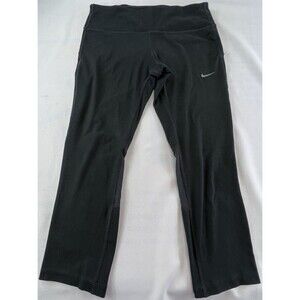 Nike Running Womens Medium Black Drawstring Activewear Capri Pants Leggings